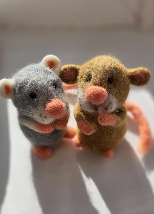 Бутылки мышата интерьерные ручной работы из шерсти валирования,