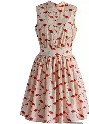 Легкое розовое платье фламинго chicwish м новое бирки