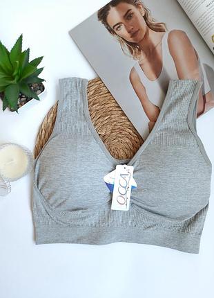 Бюстгальтер топ без косточек большой размер широкая бретель тонкий поролон