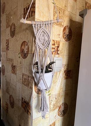 Кашпо из макраме бохо