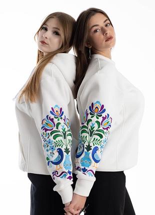 Худі жіночий "квітковий" білий