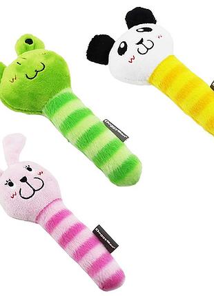 Doggyman stick animals Доггимен стик лягушка панда мягкая игрушка с пищалкой для собак
