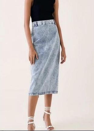 Юбка карандаш (карандаш) джинсовая zara варенка