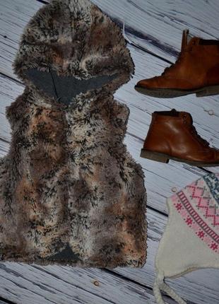 1-2 г 86 см обалденная модная фирменная красивенькая теплая жилетка жилет шиншила