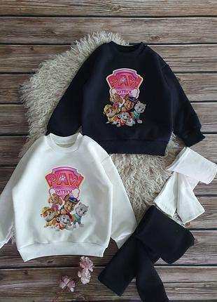 Дитячий спортивний костюм щенячий патруль для дівчинки paw patrol фліс утеплений палацо