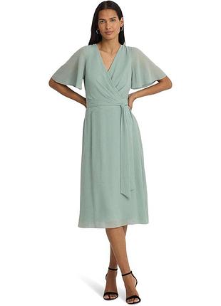 Ralph lauren belted georgette Monograma. платье креп на подкладке р s 4 сша