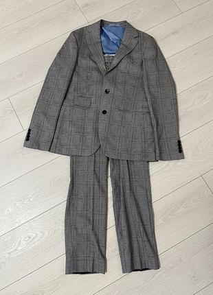 Брючний костюм в клітинку moss