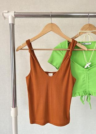 Кроп топ в рубчик h&m 🧡