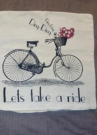 Наволочка на маленькую подушку. велосипед.