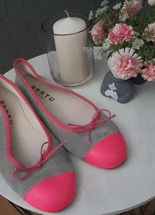 Балетки из замши,  италия 40-41 см, 26,5 см