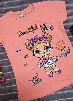 Футболка лол с глитером. турция.