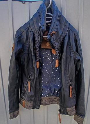 Женская кожаная добавки-комфорная куртка nakatano.