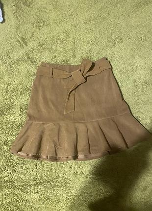 Юбка модная стильная замш