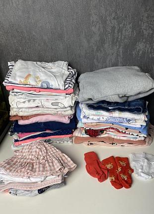 Пакет одежды на девочку.боди.штанцы.кречи для младенцев 0/9 мес