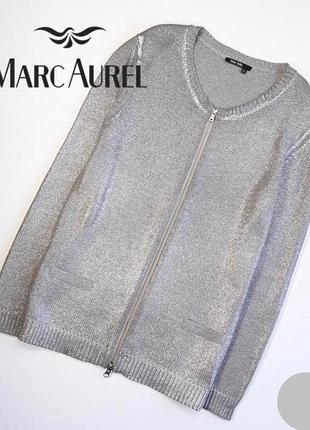 Marc aurel металлический серебряный кардиган свитер
