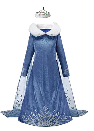 Платье костюм эльза снежная королева холодное сердце с короной 3-4 , 4-5, 5-6 лет