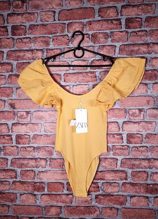 Боді в рубчик zara
