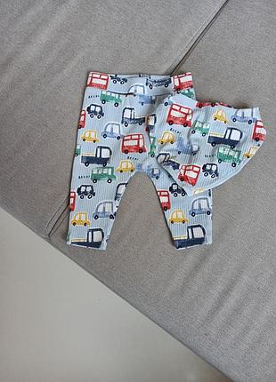 Набор из штанишек и слюнявчика на мальчика 3-6 мес