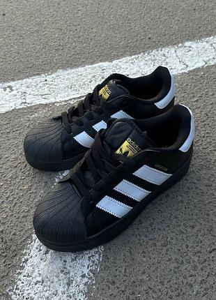Кроссовки adidas dress superstar xlg black white platform