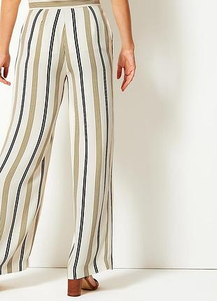 Брюки летние легкие тонкие бежевые в полоску m&amp;s брюки на лето в полоску полоска широкие