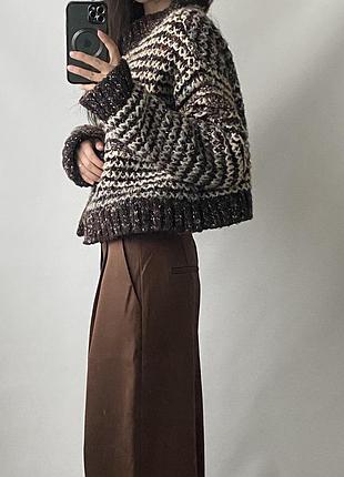 Кардиган zara светр вкорочений об’ємний оверсайз кофта зимова