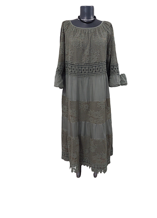Ярусное шелковое с кружевом платье 👗 италия