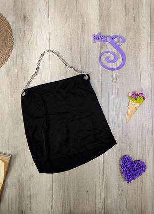 Женская майка топ с цепочкой вокруг шеи чёрного цвета размер s (44)