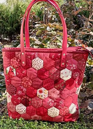 Сумочка печворк текстильна клаптикова ручної роботи