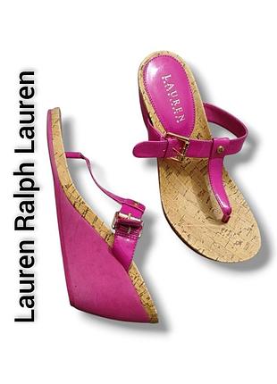 Шлепанцы на танкетке lauren ralph lauren