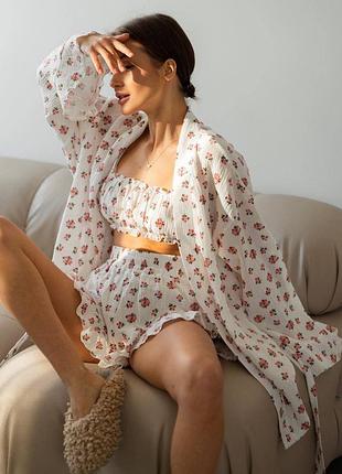 Піжамний костюм-трійка