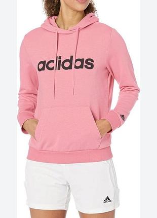 Оригинальное худи с капюшоном adidas розового цвета