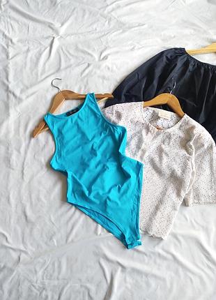 Блакитний боді майка