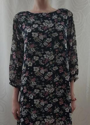 Шифоновое  платье с цветочным принтом