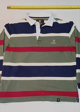 Плечі 48 см guinness  поло довгий рукав size l 100% cotton
