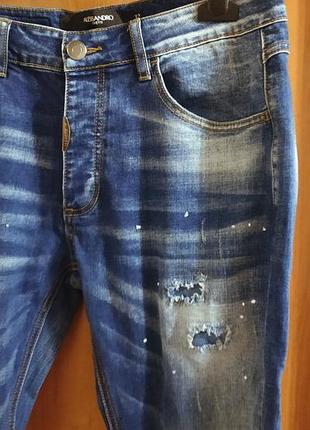 Джинсы alessandro zavetti, зауженные (slim fit), (dsquared) р.32