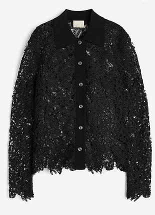 H&m шикарная блуза жакет кроше кружево
