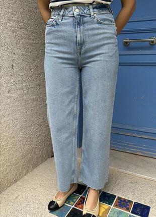 Жіночі джинси бренд 157 jeans розмір л-хл широкі внизу та висока посадка