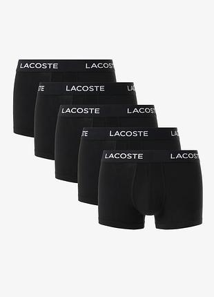– 40% | оригинальные короткие боксеры lacoste cotton stretch trunks набор 5-pack 5h5203
