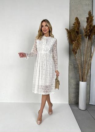 Женское белое гипюровое платье | 298