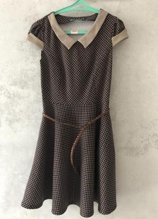 Платье в мелкую клетку s/44