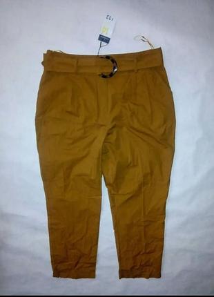 Гарні нові котонові стильні штани брюки висока талія