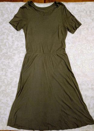 Платье 10 с зеленое хлопок трикотаж летнее