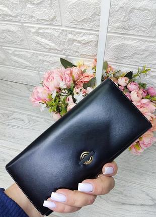 Жіночій,класичний, гаманець,чорного кольору,зі штучної шкіри