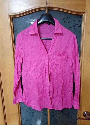Рубашка из льна цвет фуксия dunnes,p.40-42