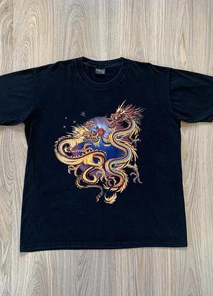 Мужская хлопковая винтажная футболка в японском стиле спринтом дракона mr big outfitters