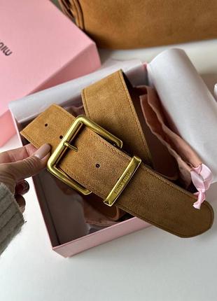 Пояс карамель замша 5 см ремень