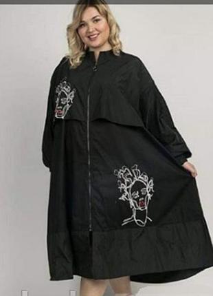 Мегабатал!!! плащ oversize лёгкий, без подкладки darkwin (турция) очень большой размер