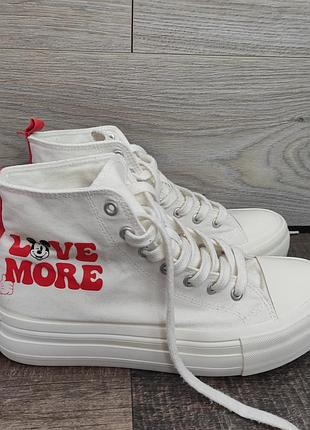 Белые женские кеды кроссовки disney