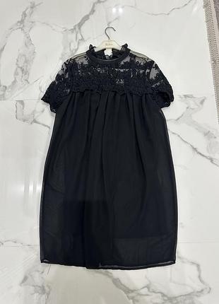 Черное легкое платье