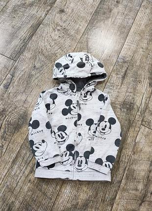 Толстовка, кофта на молнии, disney, mickey mouse, р. 18-24мес., 86-92